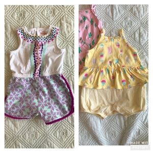 Bundle of 2 baby girl Rompers 3-6 mos